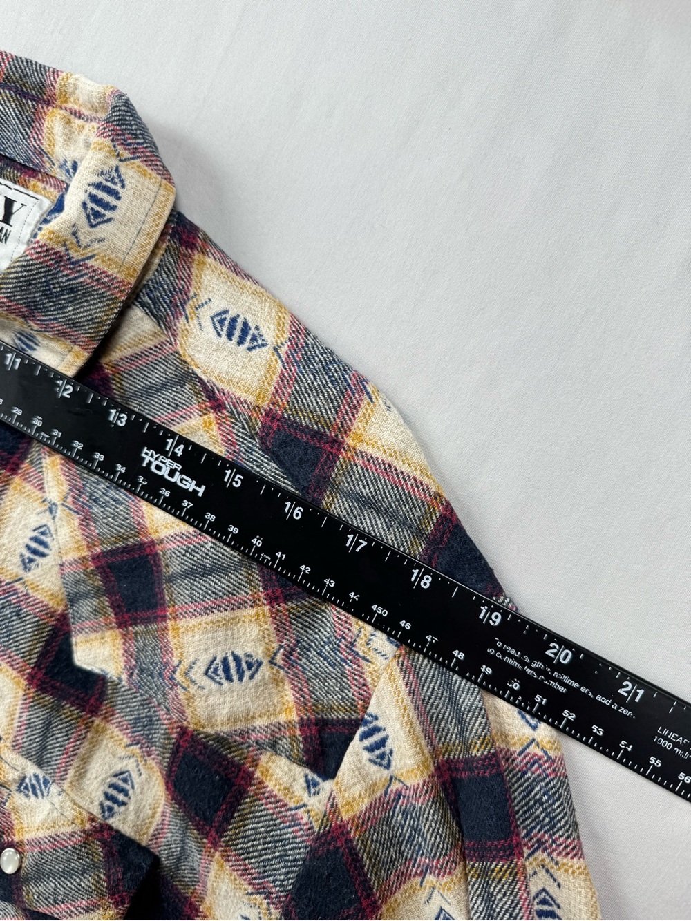 ELY Cattleman Western Pearl Snap Plaid Flannel Shirt Mens M - Picture 9 of 11